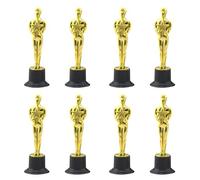 Toyvian 15CM Golden Award Trophy: 8pcs Star-shaped Plastic Trophies Statues Party Prizes for Award Ceremony, Kids' Party Decorations, Halloween Costume Contest