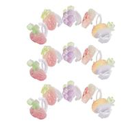 Toyvian 15pcs Detachable Fruit Shoe Charms for - Clip-On Watermelon Strawberry Grape Pineapple Cherry Shoe Decorations, DIY Shoelace Buckle Accessories for School and Party