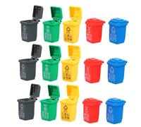 Toyvian 15pcs Mini Trash Bin for Dollhouse Realistic Tiny Model Trash Can Props for Creative Play Waste Sorting Education for Homes Schools