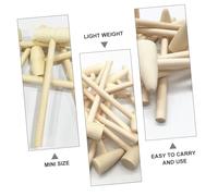 Toyvian 15pcs Mini Wooden Mallets for Lightweight Creative Hammers with Smooth Rounded Edges High-Density Wood for DIY Crafts Easter Eggs Cake Decorating and Kindergarten Activities