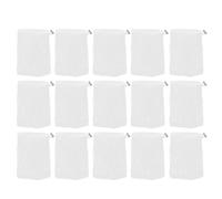 Toyvian 15pcs Shower Soap Pouch with Quick Draining and Soap Saver Features White Pe and Metal Mesh Bag for Travels and Bathroom Use Minimalist Classic White Style