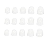Toyvian 15pcs Silicone Finger Guards for Guitar and Electric Guitar with 5 Sizes Large Internal Space Soft and Comfortable Fingertip Protectors for Beginners and Guitarists