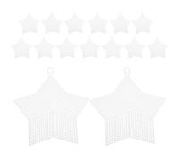 Toyvian 15pcs Star Shaped Plastic Canvas Sheets for Sewing and Embroidery, White Fine Plastic Mesh Sheets with Uniform Mesh Spacing and Smooth Surface, for School and Home DIY Craft