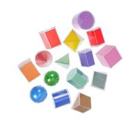 Toyvian 15pcs Translucent Geometric Solids Teaching Manipulatives for Shapes for Spatial Awareness and Critical Thinking Development Interactive Light Table Educational