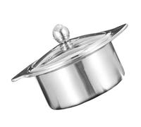 Toyvian 16cm Stainless Steel Hot Pot Pan with Divider, Thickened Two-Flavor Hotpot Set for Induction Cooker, Commercial Multi-Purpose Cooking Pot Without Lid, Suitable for Family