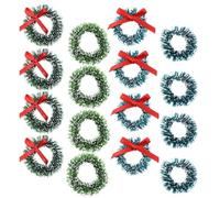 Toyvian 16pcs Christmas Pine Needle Wreath Decoration Kit Portable, Easy Installation Features for Decorating Christmas Tree, Lightweight Green Decorative Wreaths for Home Holiday Crafting