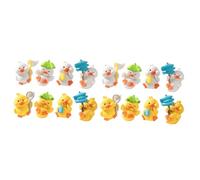 Toyvian 16pcs Miniature Resin Animal Figurine Tiny Ducks for Micro Landscape Bonsai Decorations Mini Garden Decor Mini Resin Ducks