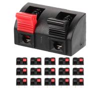 Toyvian 16pcs Spring Speaker Terminal Clip 2-way Plastic Metal Audio Wire Connector for Stage Sound Systems, Signal Transmission, Safe Use