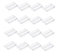 Toyvian 16pcs Transparent Acrylic Card Holders for Tables Stable Place Card Stands with Base Suitable for Wedding Office Desktop Menu and Photo Display Chic and Modern Design