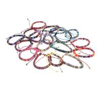 Toyvian 18pcs Bohemian Style Handmade Beach Bracelets for Women Adjustable Cotton Rope Wrist Bracelet with Wax Thread Featuring Colour that Will Not Fade, Symbolising Love and Friendship