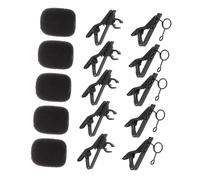 Toyvian 18pcs Mini Metal Wireless Microphone Set Mic Sponge Covers 6.35mm Tie Clips 7.5mm Circle Clips Suitable for Ktv and Stage Use