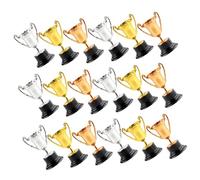 Toyvian 18pcs Mini Plastic Trophy with Base Award Trophies for Games Competitions Recognition Decor for Achievements and Celebrations