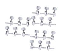 Toyvian 18pcs Mini Square Guitar Tuning Pegs Vintage Style Semi-closed Machine for Folk Guitar Bass Silver Finish Essential Replacement for Worn Broken String Fixing