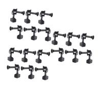 Toyvian 18pcs Mini Square Vintage Style Guitar Tuning Pegs Semi-closed Machine for Electric Guitar Bass Black