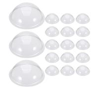 Toyvian 18pcs Plastic Half Ball Dome Covers for DIY Christmas Snow Globe Table Decorations, Reusable Pvc Fillable Hemisphere Display Cases with Detachable Structure, 4.7 Inch