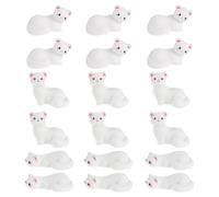 Toyvian 18pcs Resin Ferret Figurines Set, Mini Simulation Animal Models in Sitting and Lying Positions, Sturdy Educational Cognitive, Winter Home Decor Accents