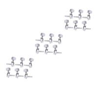 Toyvian 18pcs Vintage Style Guitar Machine Mini Square Semi-closed Tuning Pegs for Folk Guitar and Bass Silver Finish Essential Replacement for Worn Tuning Pegs
