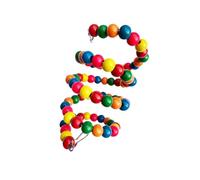 Toyvian 1m Wooden Parrot Climbing Ladder with Colorful Beads, Bird Educational Standing Swing for Chewing and Training, Suitable for Parrots and Small Birds