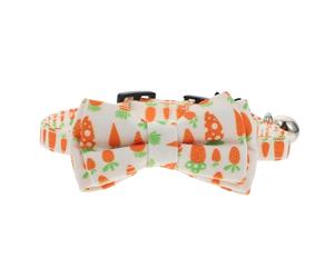 Toyvian 1pc Adjustable Cat Collar with Bell and Bow Tie Soft Skin-friendly Pet Neck Decor for Comfort and Style Cute Easter Bunny Carrot Design Suitable for Cats and Kittens