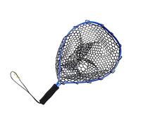 Toyvian 1Pc Aluminum Net with Rubber Mesh Compact Fishing Net for Catch and Release for Boating and Shore Fishing Lightweight Design