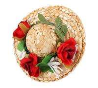 Toyvian 1Pc Decorative Flower Hat for Pets Woven Cap for Cats Dogs and Rabbits Xs for Outdoor Decoration and Parties