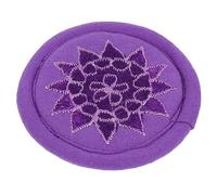 Toyvian 1pc Embroidery Tibetan Sound Bowl Mat Handmade Cushion for Meditation and Hall Decoration Small Purple Design Strong Buddhist Symbolism