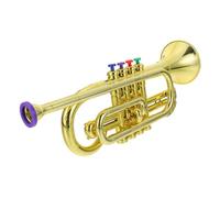 Toyvian 1pc Four Tone Trumpet Model for Boys and Girls Educational Musical Toy for Stage Performance and Creative Play for Boys and Girls Reusable Prop Gold