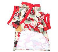 Toyvian 1Pc Japanese Style Kimono Pet Clothes for Dogs and Cats Breathable and Skin Friendly for Parties Cute and Corgi Costume Red Color Design