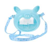 Toyvian 1pc Mini Hamster Carrier Durable Pet Cage for Outdoor Guinea Pig Hedgehog Portable Animal Carry Case with Belt for Travel Walks Blue