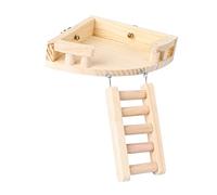 Toyvian 1Pc Mini Wooden Hamster Climbing Ladder Crawling for Pets Beige Platform with Ladder Design for Exercise and Play for Hamsters Mice and Birds