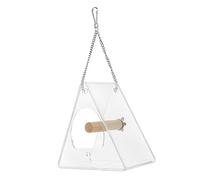 Toyvian 1PC Outdoor Triangle Bird Feeder Detachable Acrylic Hanging Food Container with Sucker for Keeping Bird Food Dry and Fresh Provides Shelter From Weather Elements