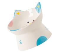 Toyvian 1pcs Cat Neck Guard Bowl Ceramic Feeding Bowl with Stable Bottom Not Easy to Knock over Shallow and Wide round Design for Daily Life Use Suitable for Cats and Pets