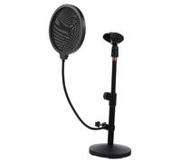 Toyvian 1set Adjustable Desktop Microphone Stand Mic Filter Sturdy Tabletop Mic Holder for Home Studio Podcasting and Live Streaming