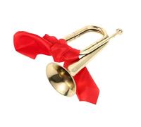 Toyvian 1set Beginner Brass Bugle Trumpet Mouthpiece Easy to Learn Brass Wind Instrument for School Bands and Young Musicians Portable Marching Horn for Various