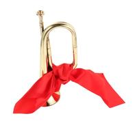 Toyvian 1set Bugle Trumpet Horn Replaceable Mouthpiece for Beginners Brass Wind Instrument for School Music Bands and Youth and Scout Use