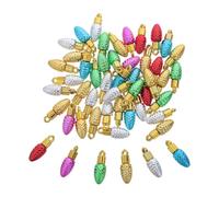 Toyvian 1set Christmas Light Beads for DIY Crafting, Plastic Ornament Replacement Charms, Holiday Decoration Beads Compatible with Xmas Village Decor and Party Accessories Random 50pcs