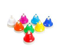 Toyvian 1Set Colorful Metal Hand Bells Diatonic Percussion Musical Instruments for Educational for Early Music Teaching Cognitive Development and Color Recognition