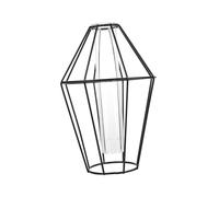 Toyvian 1Set Creative Glass Vase Rack for Hydroponic Plants Unique Geometry Shape Desktop Decor for Office and Home Durable Iron Structure for Use