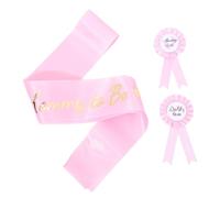 Toyvian 1set Dad Mom Badge Sash for Shower Decoration Sash Dad Pin and Mom Pin for Gender Reveal Party and Photoshoot