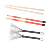 Toyvian 1set Drum Brush and Drumsticks Kit for Drummers Complete Accessory Set with Storage Bag for Practice Jazz and Performance for Beginners and Youth Bands