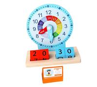 Toyvian 1set Educational Wooden Clock Toy for Boy Girl Preschool Interactive Recognition Plaything for Boy Girl Aged Promotes Cognitive and Motor Skills