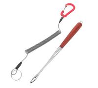 Toyvian 1Set Fishing Dehooker: Fish Hook Extractor with Wooden Grip Stainless Steel Fishing Tool for Removal Cutting Line and Bottle Opening