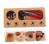 Toyvian 1Set Interactive Wooden Screwdriver Board Educational Sensory for Boys and Develops Problem Solving Skills and Creative Thinking Safe and Construction