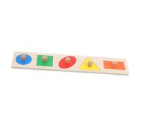 Toyvian 1Set Jumbo Knob Wooden Peg Puzzles for Educational Shape Sorting for Color Recognition and Hand Eye Coordination Development