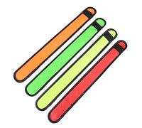 Toyvian 1set LED Luminous Slap Bracelet Wristbands for Night Visibility Safety Bands Red Green Orange Yellow for Jogging Walking Hiking Dark 4pcs