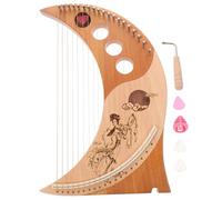 Toyvian 1set Lyre Harp Strings String Instrument for Adults Solid Wood Body Portable Design Assorted for Music and Beginners