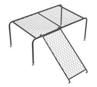 Toyvian 1Set Metal Chicken Feeding Rack with Ladder Durable Iron Platform for Pets Practical Chicken Holder for Coop Feeding and Exercise