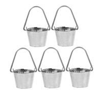 Toyvian 1set Miniature Bucket Decorative Tiny Bucket Model for Dollhouse Garden Micro Landscape Durable Realistic Design for DIY Crafts Home Decor 5pcs