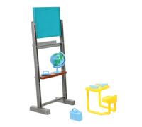 Toyvian 1Set Miniature Classroom Model Dollhouse Desk Chair Chalkboard Globe Accessories for Realistic Mini House Decor for Creative Crafts and Home Ornamentation