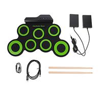 Toyvian 1Set Multi Purpose Electric Hand Roll Drum Set USB Jazz Drum for Beginners for Home Practice and Family Entertainment Green Color